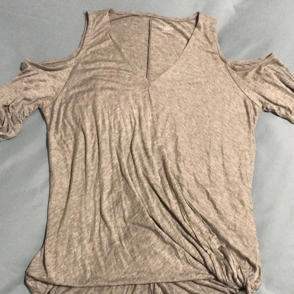 NWOT- Draped V-Neck Wrap Cold Shoulder Top
